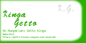 kinga getto business card